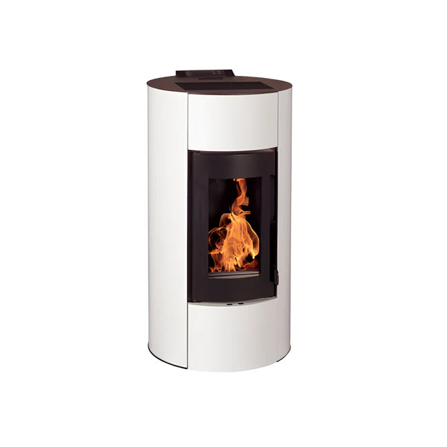 Poêle à Granulés Etanche - EMAFLAM ALBA Blanc - 11.4 kW