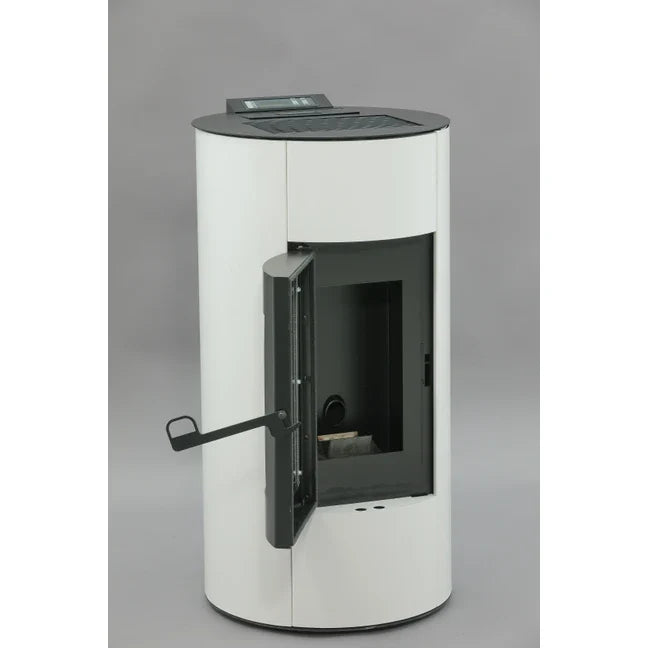 Poêle à Granulés Etanche - EMAFLAM ALBA Blanc - 11.4 kW