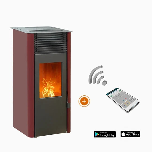Pack promo : Poêle à granulés Etanche avec WiFi - EMAFLAM REVA - 8.2 kW
